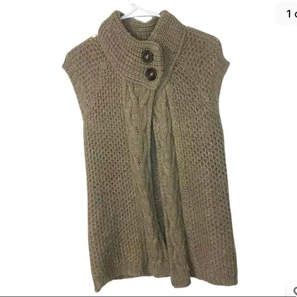 Zara Wool Blend Buttoned Sleeveless Cardigan Size M - Picture 1 of 5
